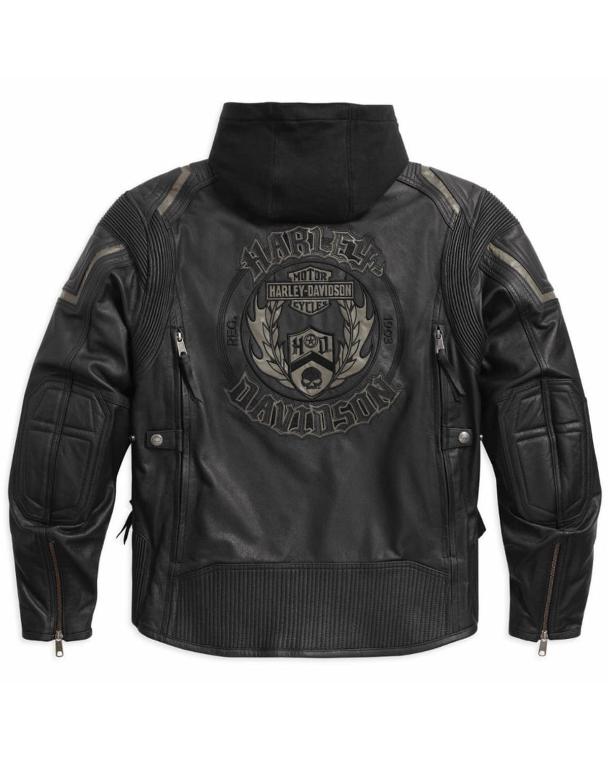 MotorCycleJackets Harley Davidson Mens Triple Vent System Combustion Leather Jacket