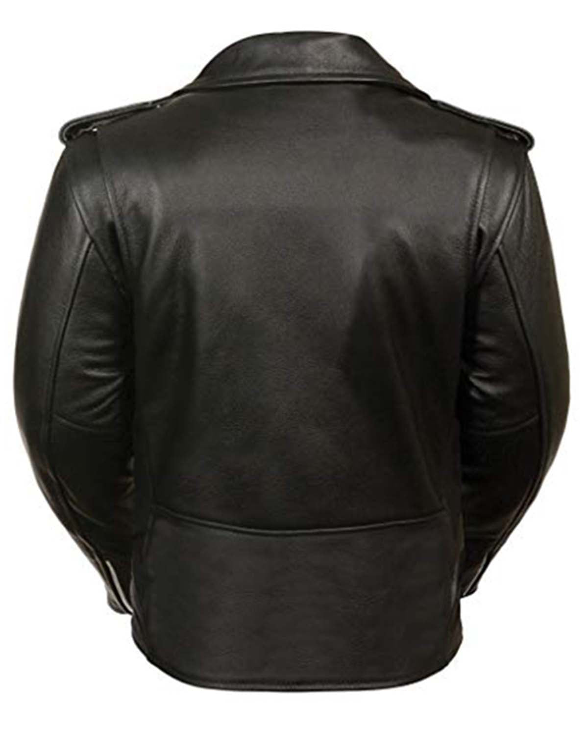 Unisex Brando Motorcycle Black Leather Jacket