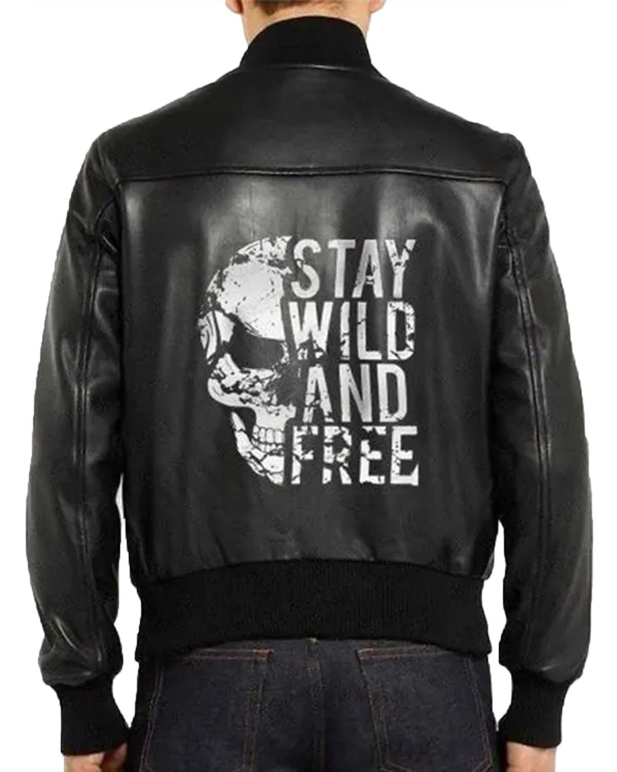 MotorCycleJackets Stay Wild and Free Halloween Black Jacket