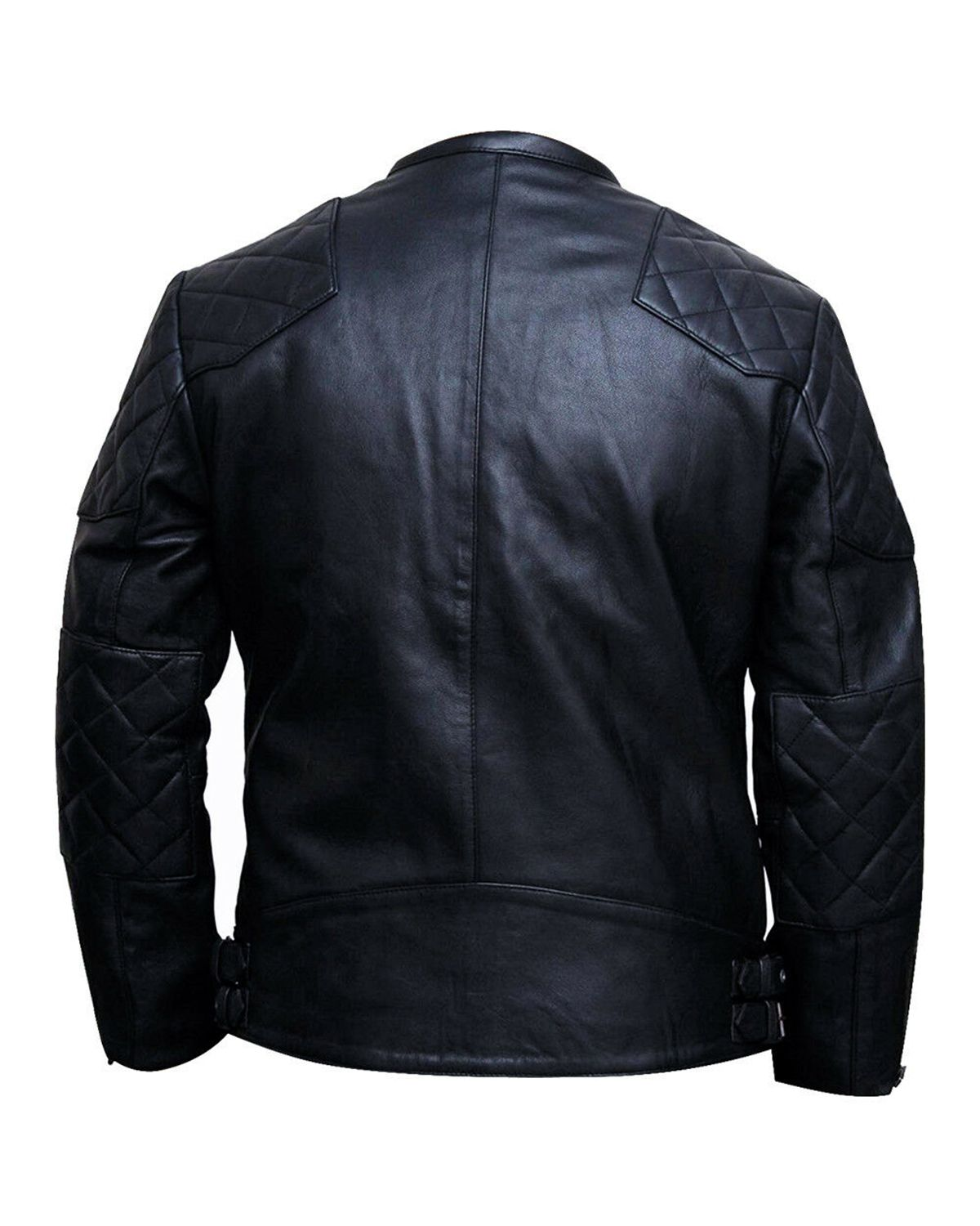 MotorCycleJackets Men's Quilted Black Leather Jacket