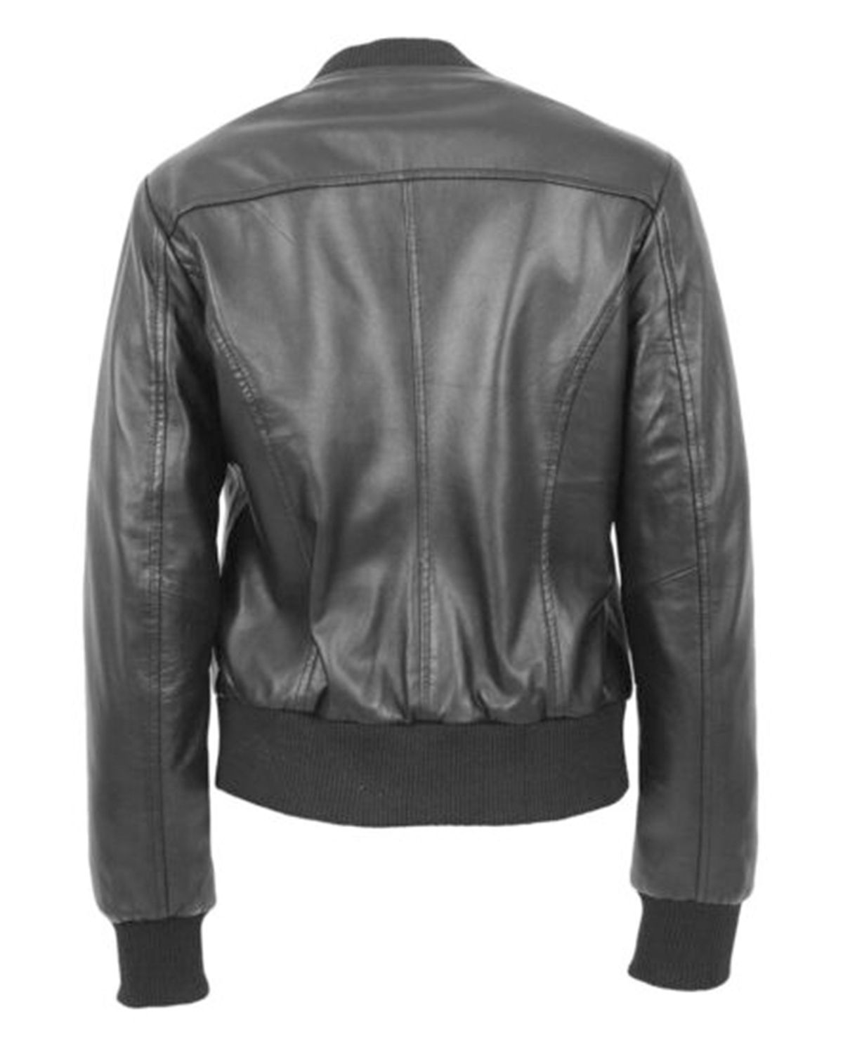 MotorCycleJackets Women's Stylish Black Bomber Leather Jacket