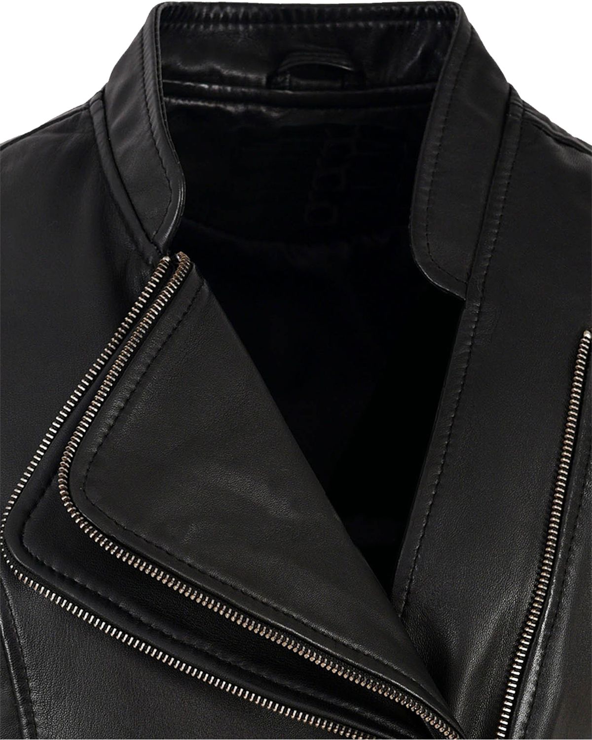 Women's Black Punk Biker Real Sheepskin Leather Vest