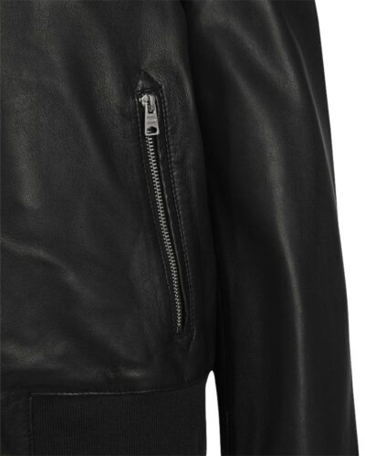 MotorCycleJackets Womens Elegant Black Bomber Leather Jacket