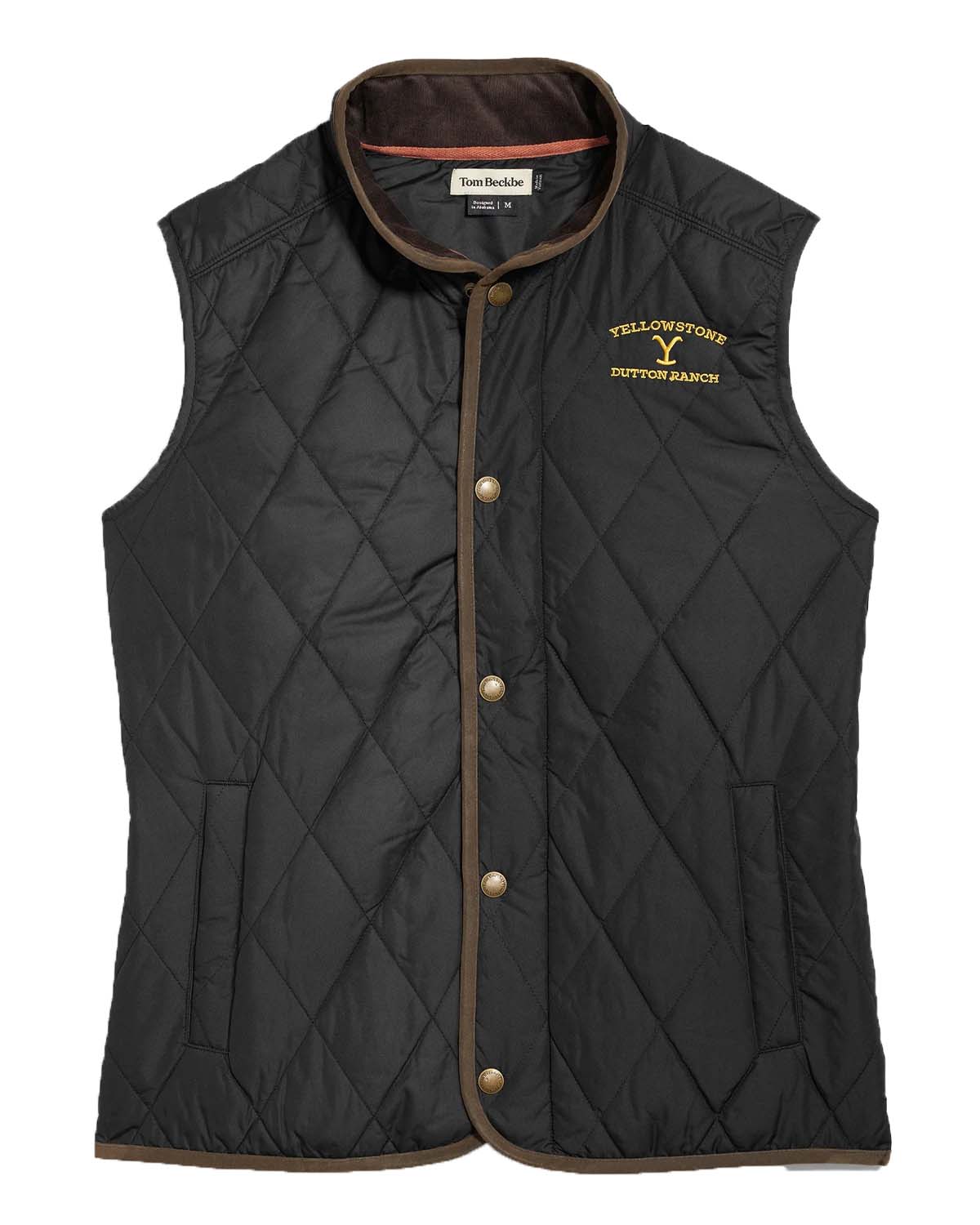 MotorCycleJackets Quilted Yellowstone Logo Vest