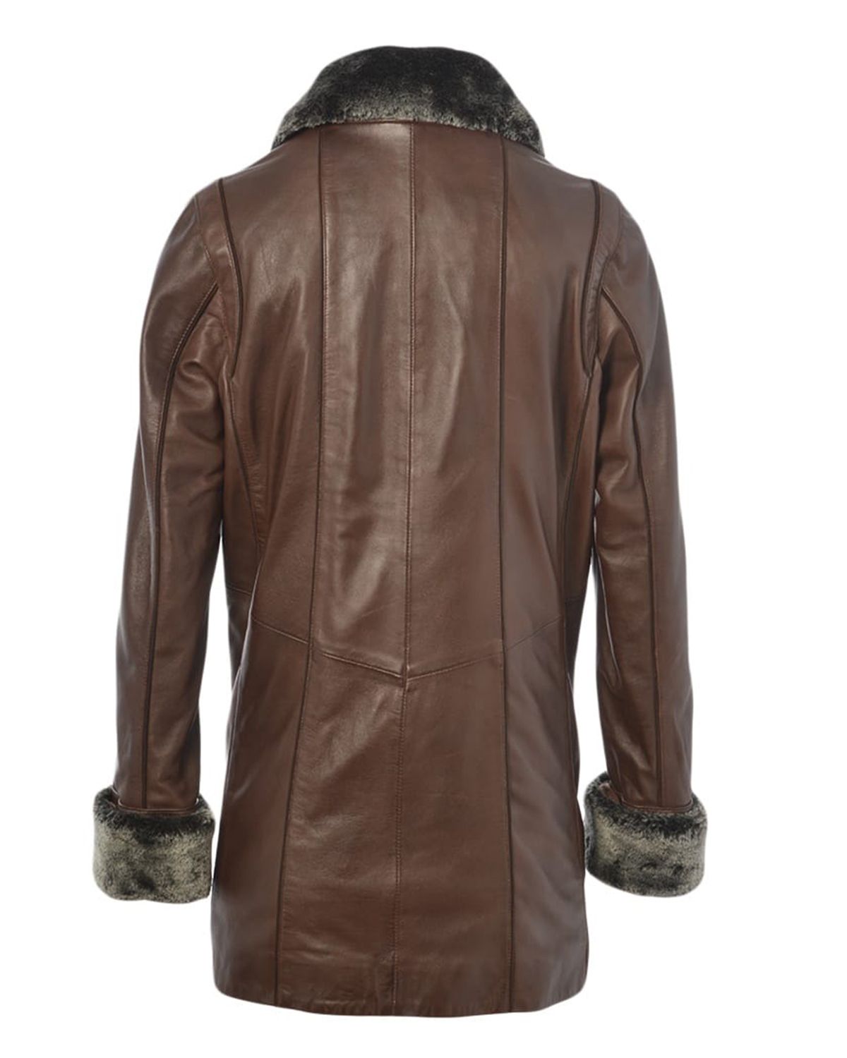 MotorCycleJackets Women's Fur Collar Real Leather Coat