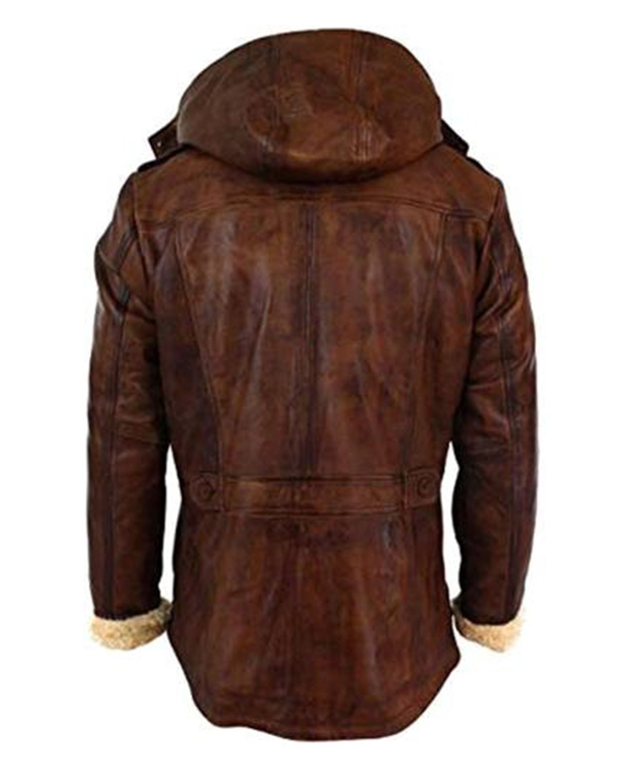 MotorCycleJackets Men's Detachable Brown Duffle Coat