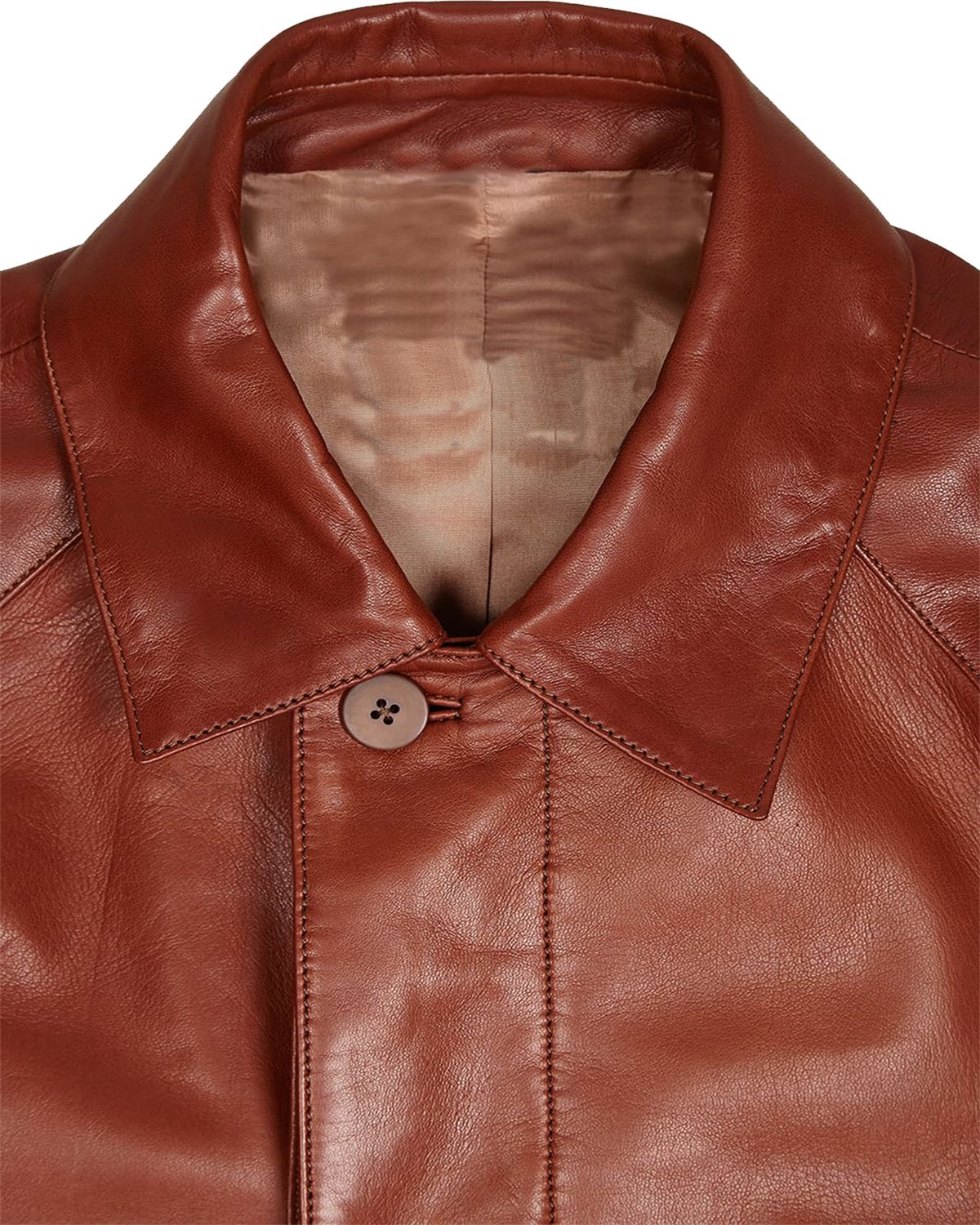 MotorCycleJackets Men's Dark Brown Three Quarter Length Real Leather Coat