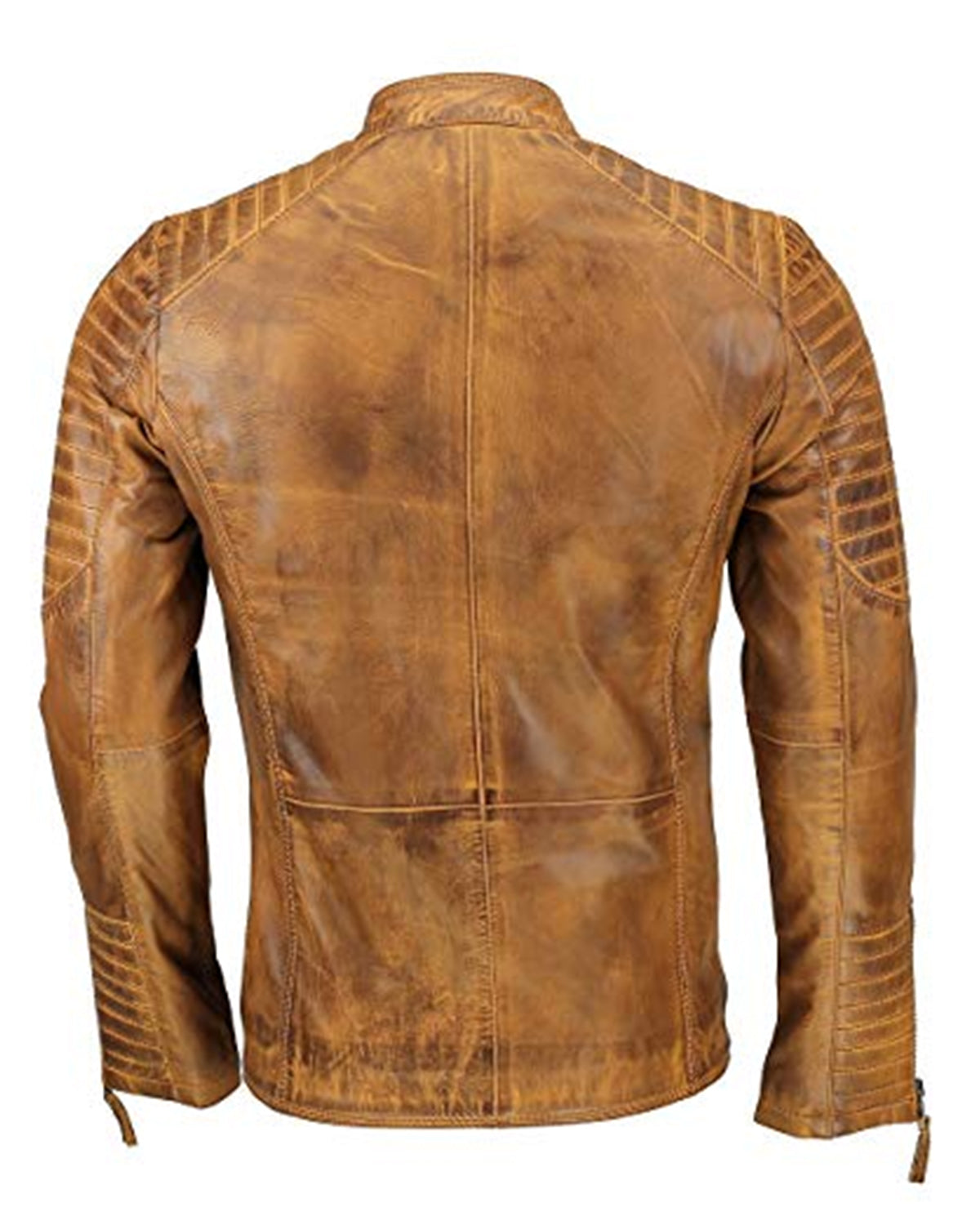 Men’s Brown Tandy Slim Fit Biker Vintage Xposed Leather Jacket