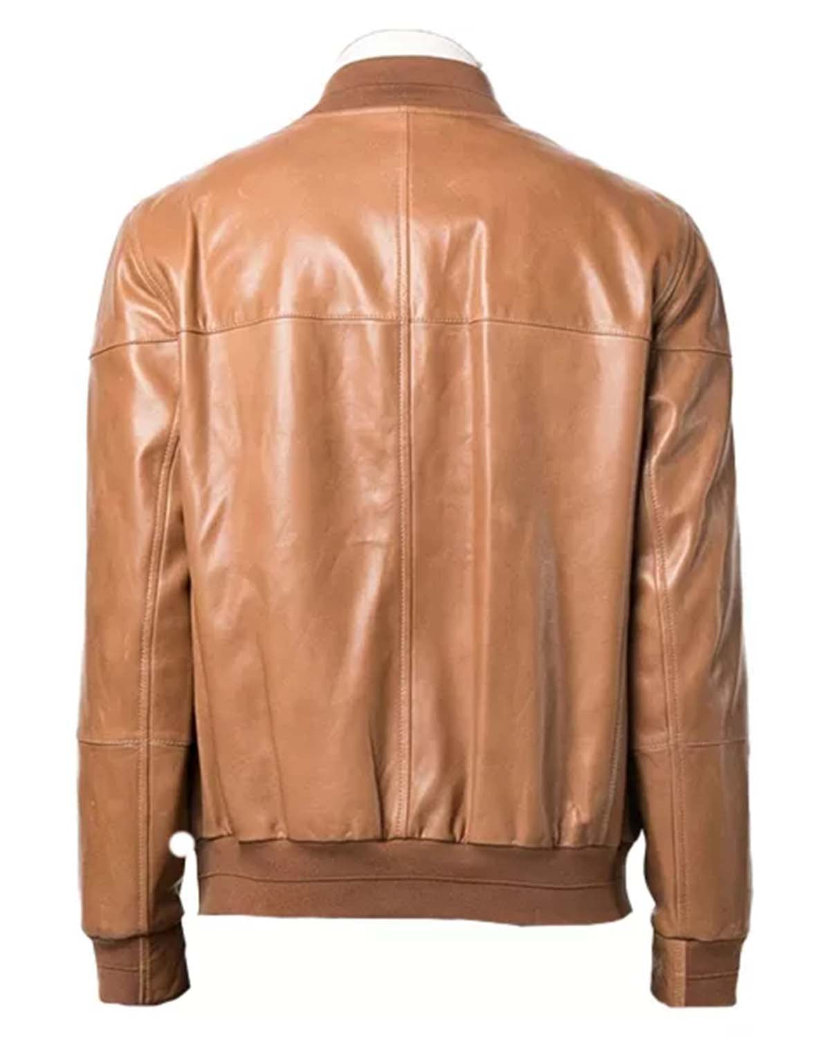 MotorCycleJackets Mens Brown Leather Bomber Jacket