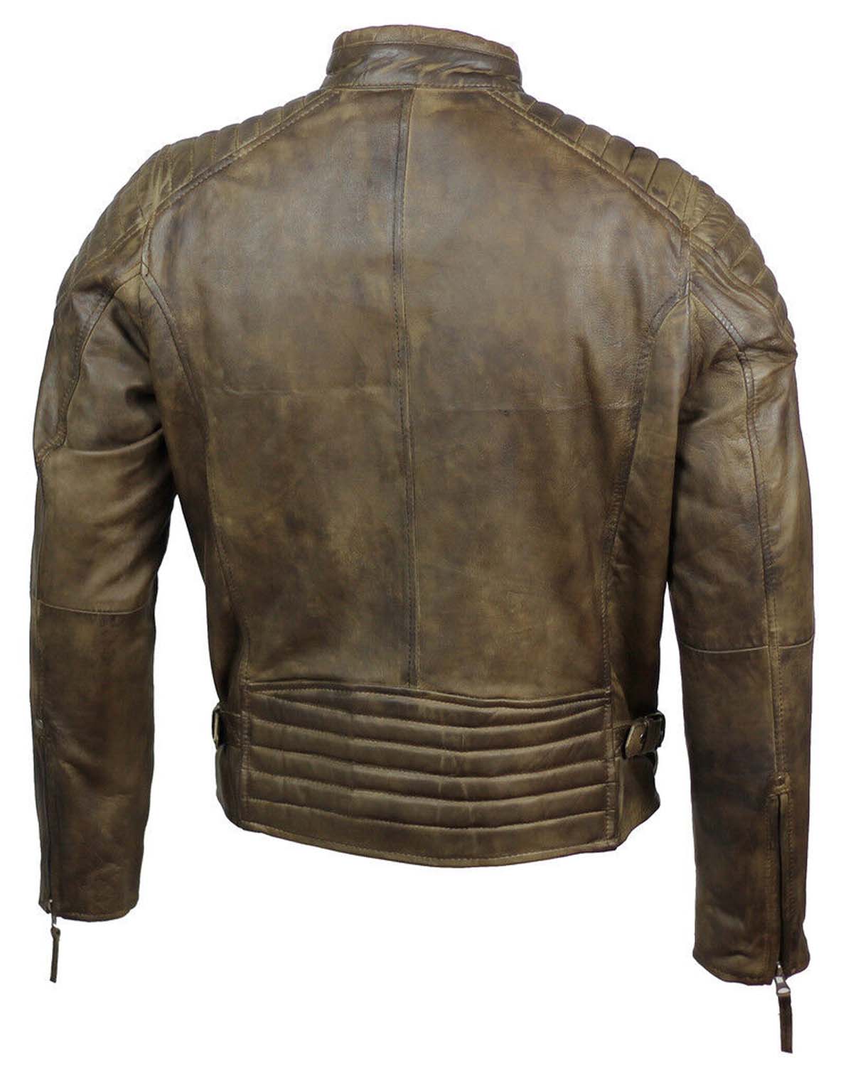 MotorCycleJackets Mens Antique Urban Washed Brown Motorcycle Jacket