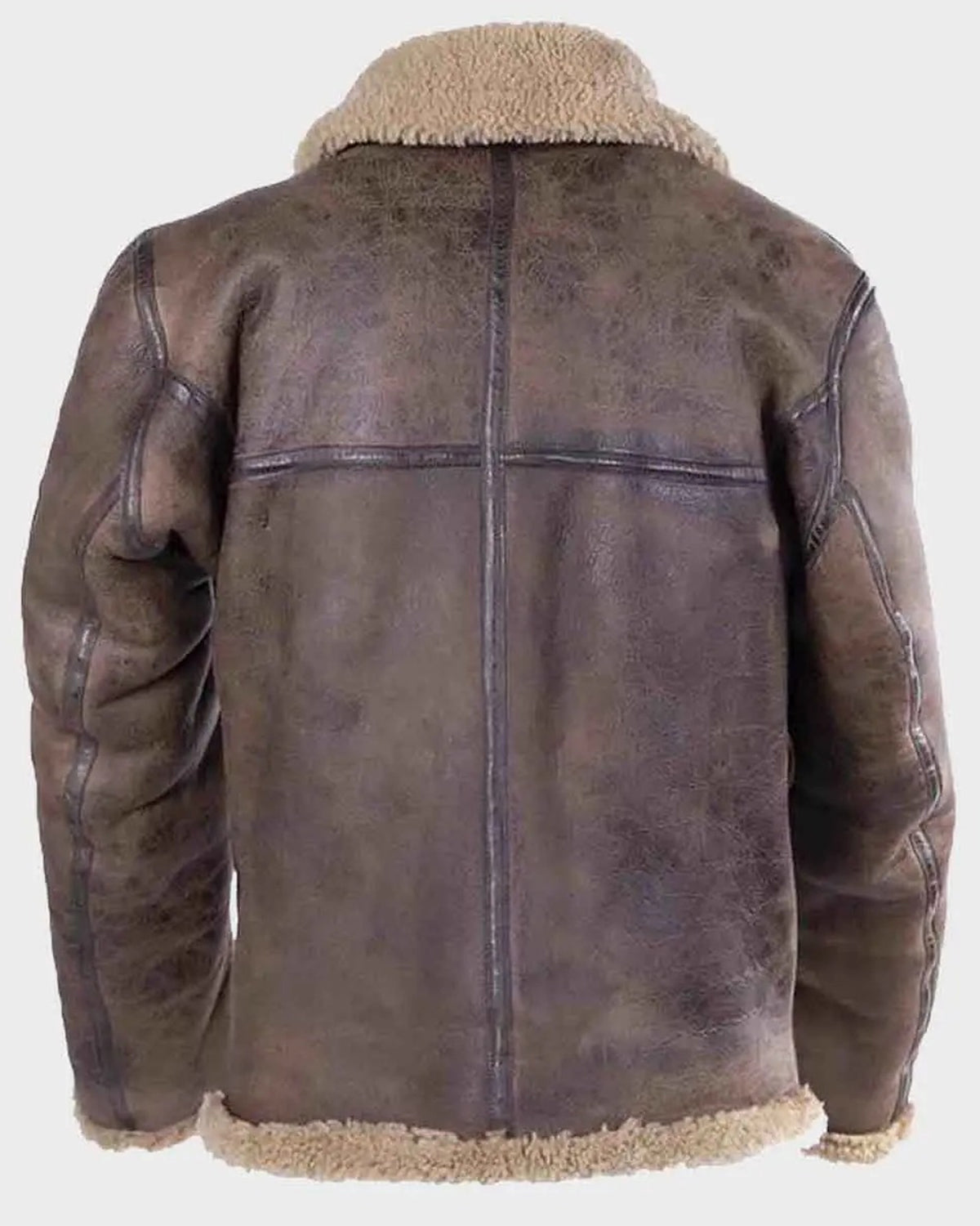 MotorCycleJackets Men Brown Distressed Shearling Aviator leather Jacket