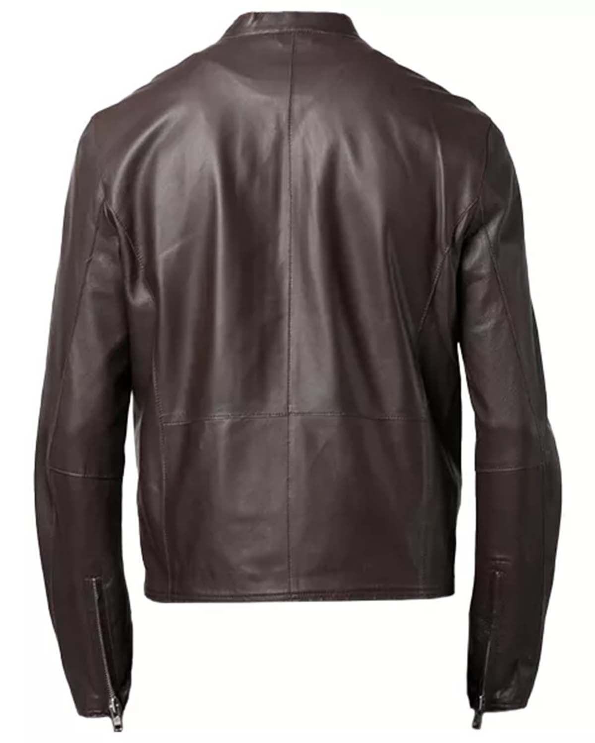 MotorCycleJackets Mens Plain Brown Leather Jacket