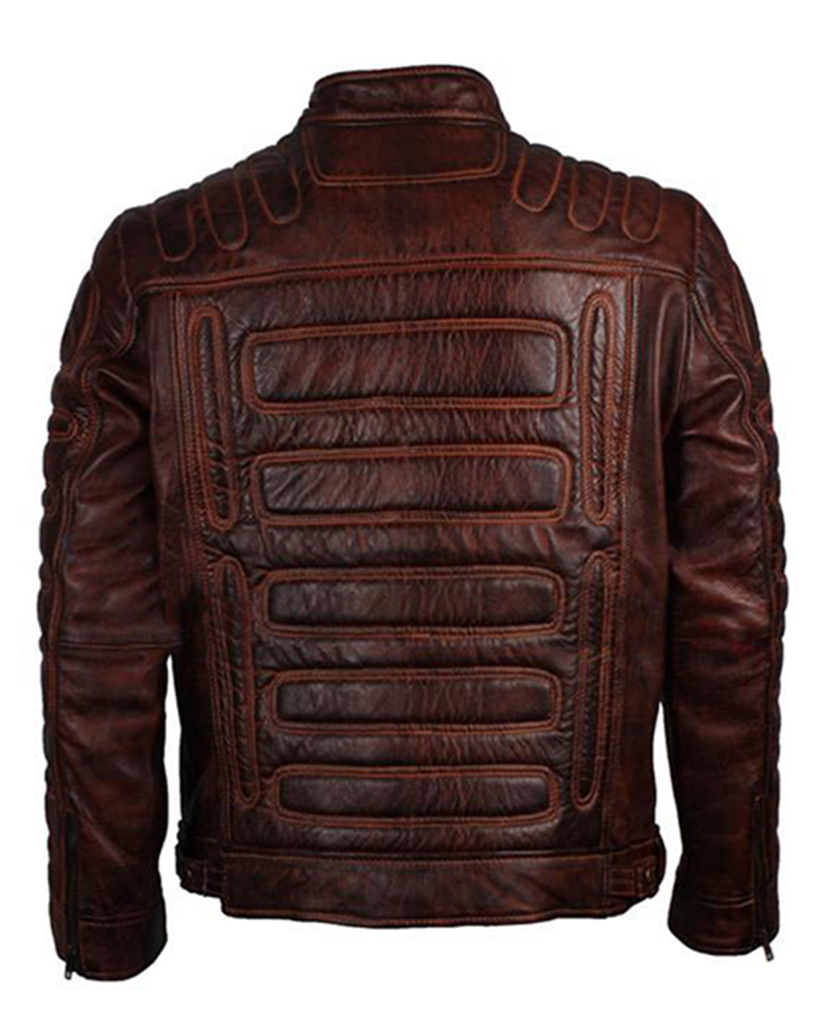 MotorCycleJackets Cafe Racer Distressed Motorcycle Brown Leather Jacket For Men