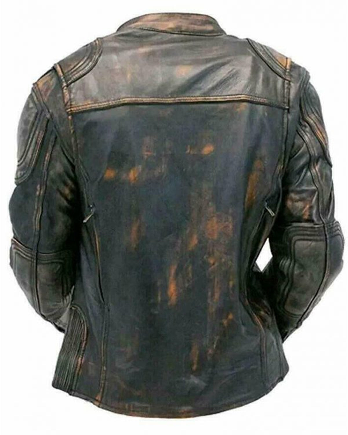 MotorCycleJackets Mens Brown Harley Cafe Racer Cowhide Leather Jacket