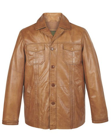 MotorCycleJackets Mens Brown Tan Leather Jacket