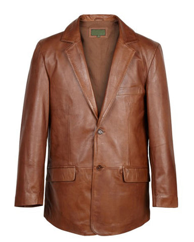 MotorCycleJackets Chestnut Mens Brown Leather Blazer