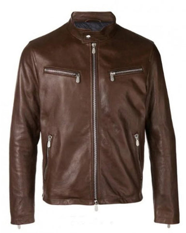 MotorCycleJackets Brown Men’s Fashion Motorcycle Leather Jacket