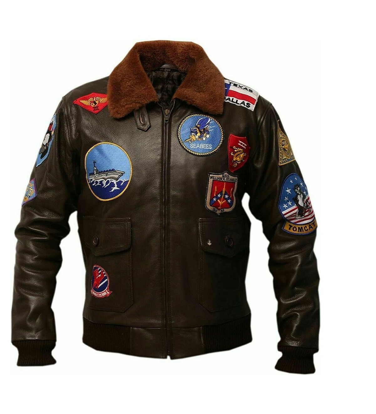 MotorCycleJackets Mens Top Gun Tom Cruise Genuine Leather Jacket