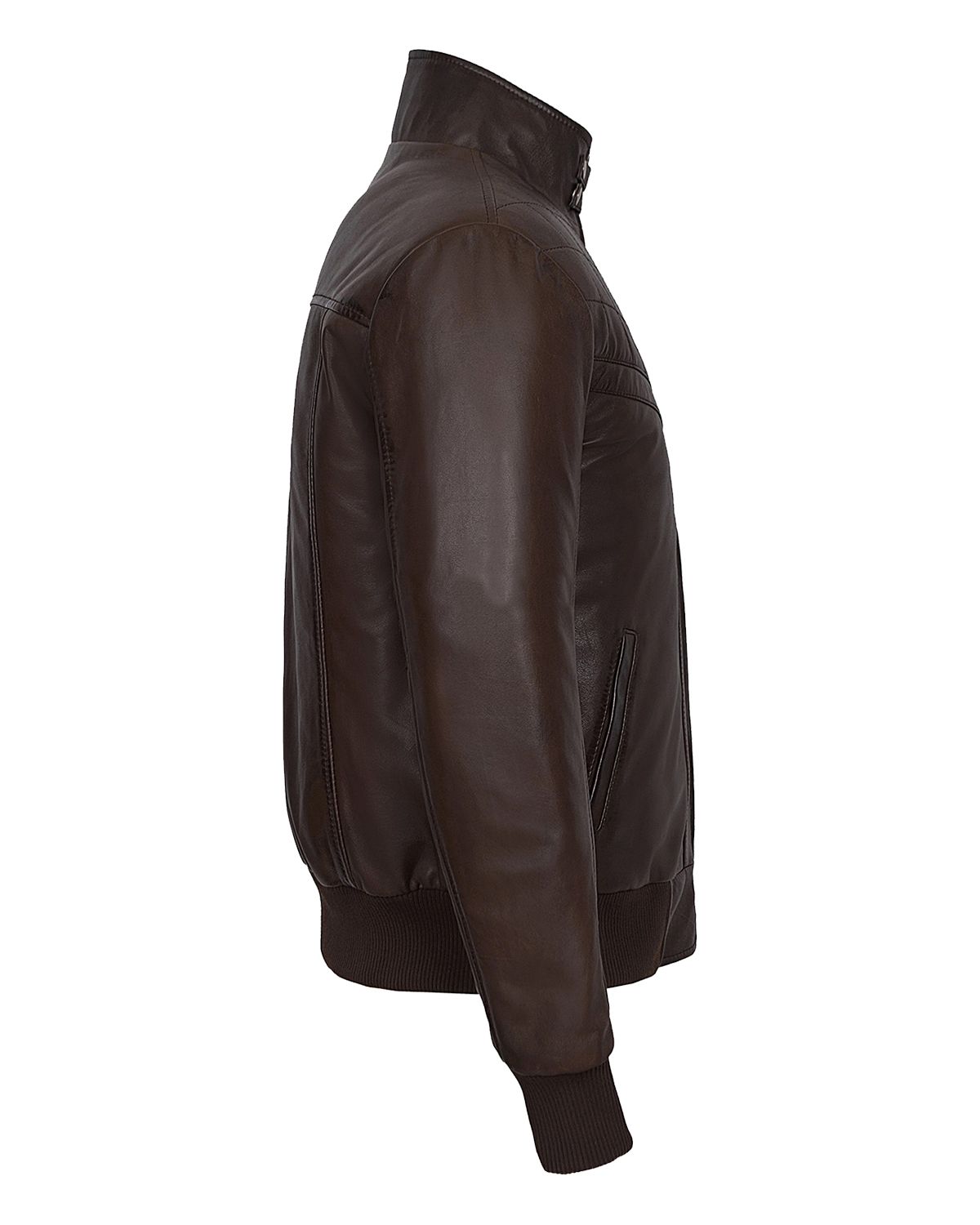 MotorCycleJackets Mens Quilted Brown Retro Bomber Leather Jacket