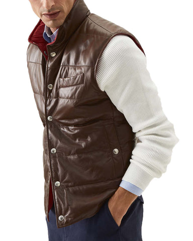 Semi-Polished Nappa Reversible Vest