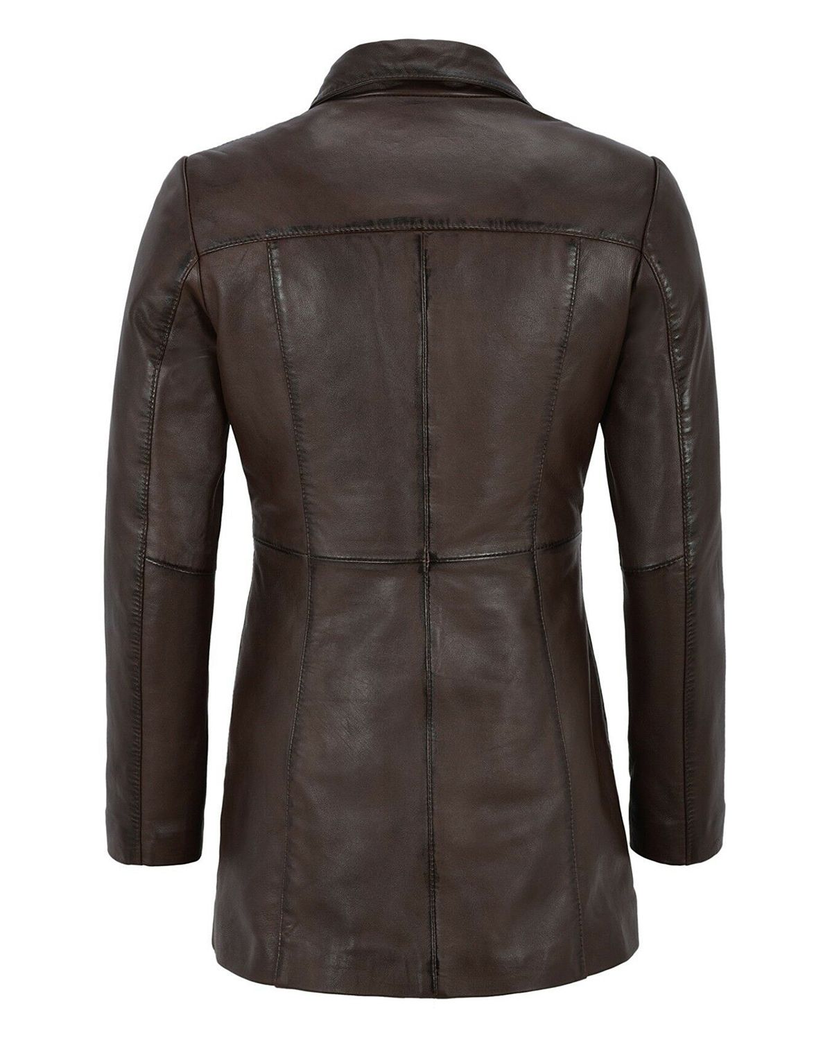 MotorCycleJackets Women's Gothic Style Mid Length Real Sheepskin Leather Coat