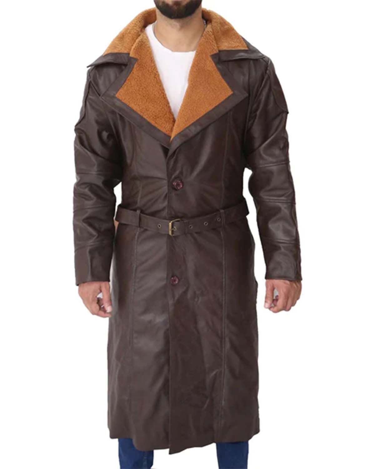 MotorCycleJackets Blade Runner 2049 Ryan Gosling Brown Trench Coat