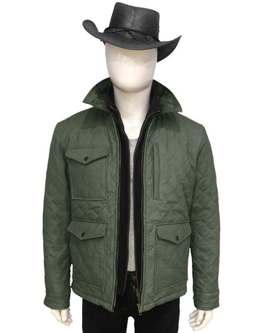 MotorCycleJackets Yellowstone SO5 Green Quilted Jacket