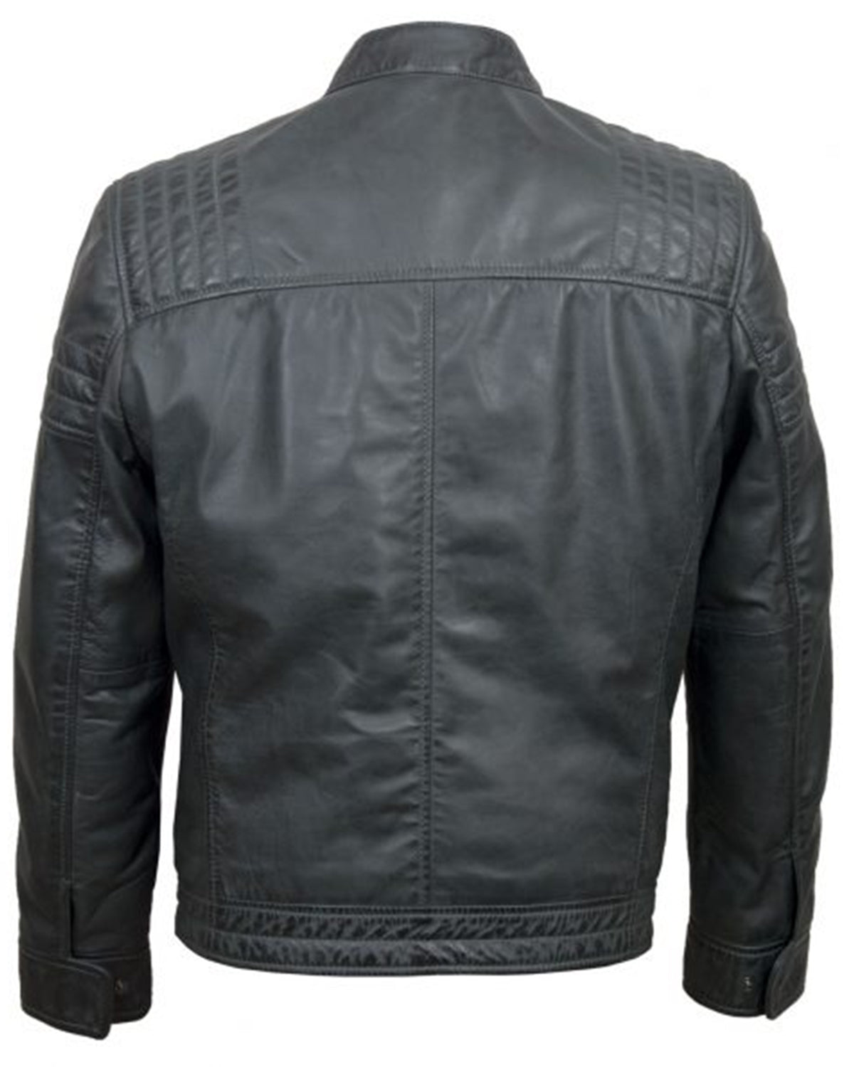 MotorCycleJackets Mens Grey Leather Jacket