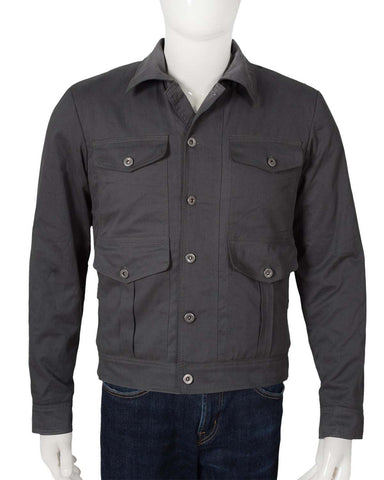 MotorCycleJackets Kevin Costner Yellowstone Grey Cotton Jacket