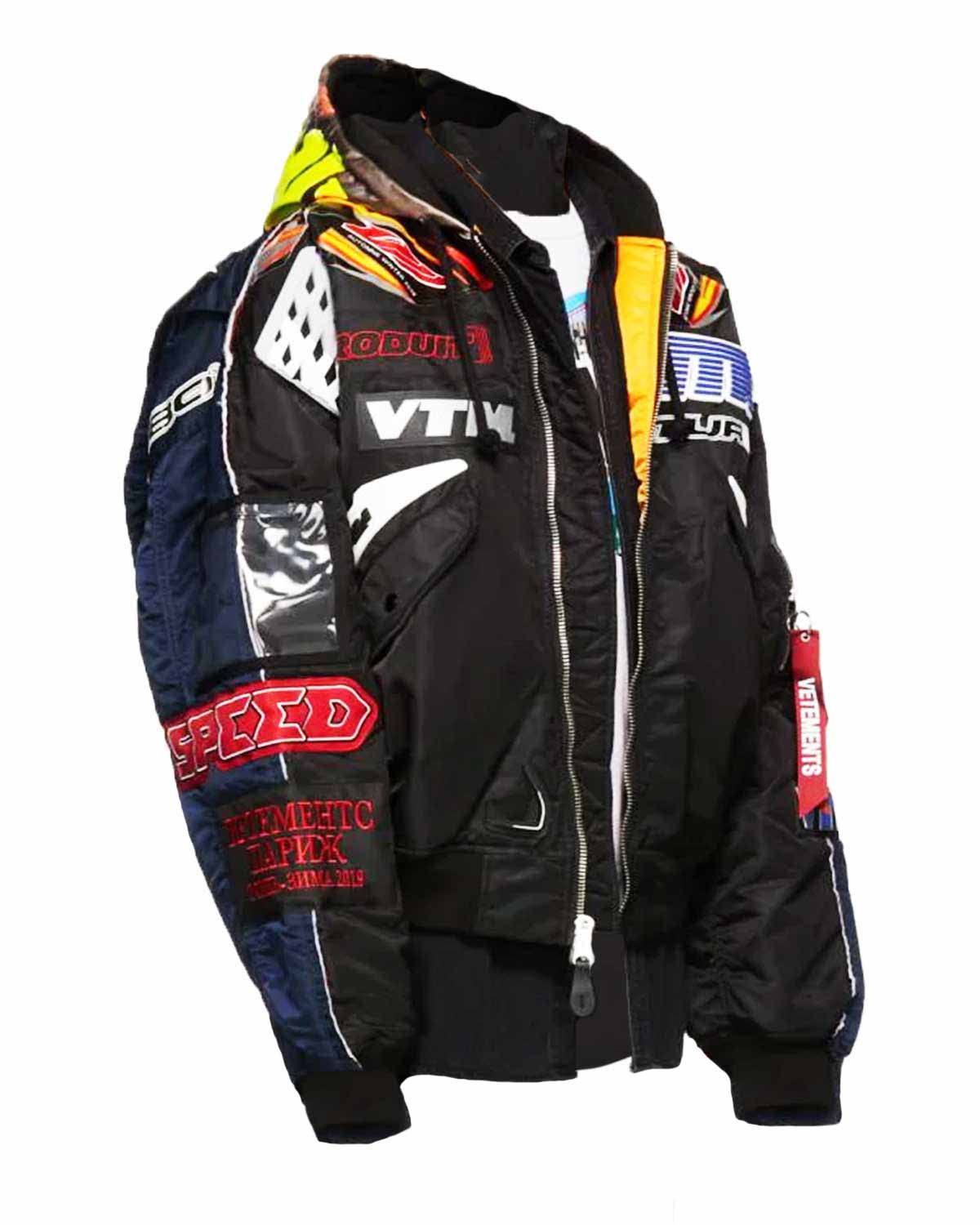 MotorCycleJackets Vetements X Alpha Industries Hooded Racing Jacket