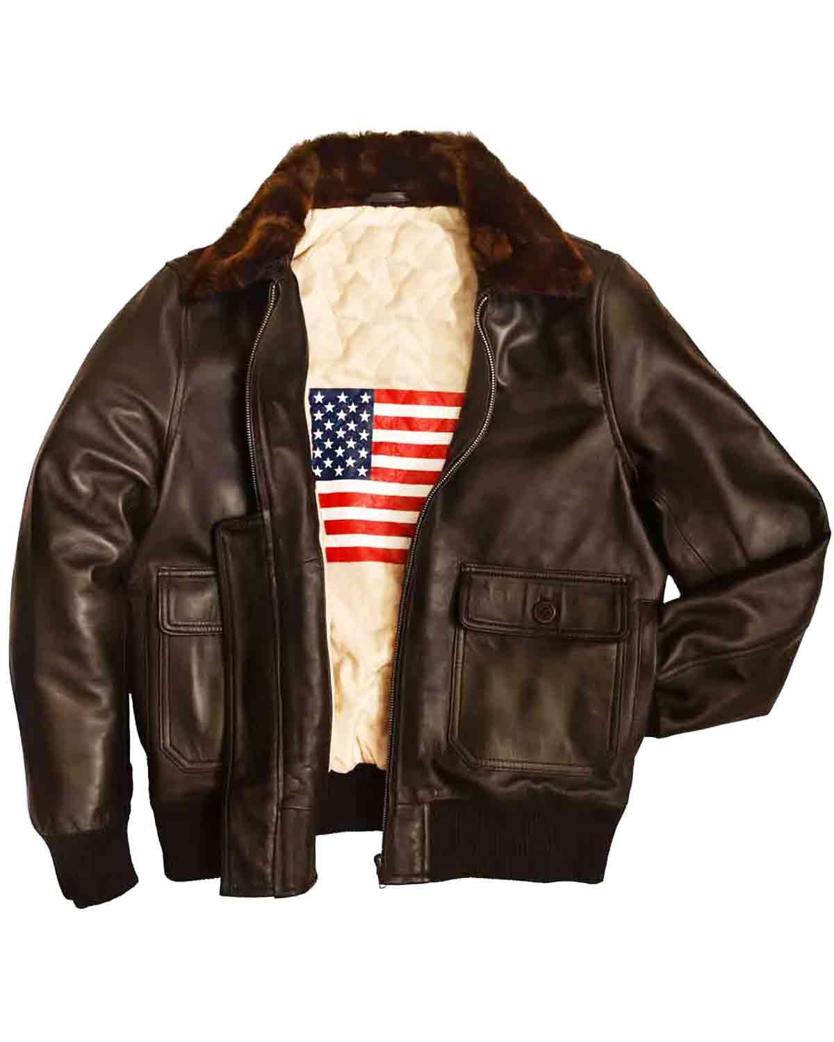MotorCycleJackets Navy G 1 Flight WWll Brown Aviator Men's Leather Jacket