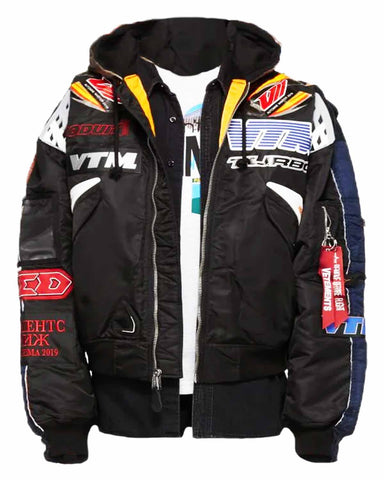 MotorCycleJackets Vetements X Alpha Industries Hooded Racing Jacket