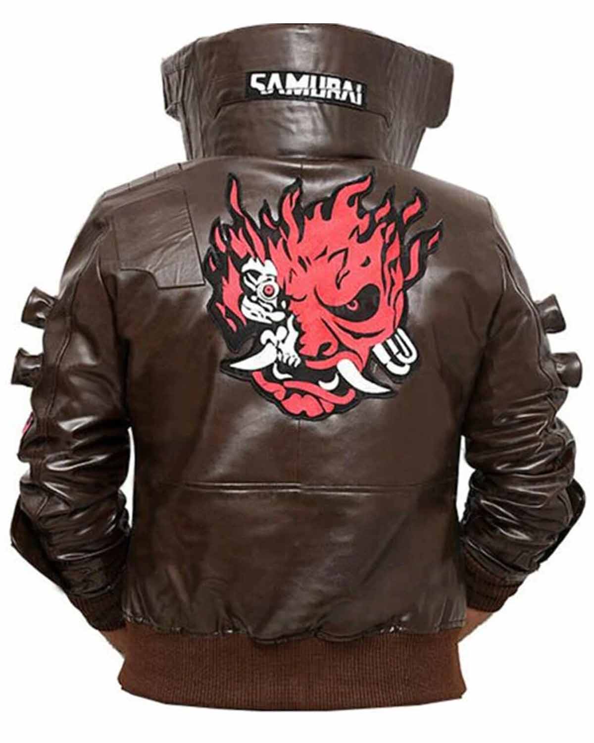 MotorCycleJackets Cyberpunk Samurai 2077 Brown Leather Jacket