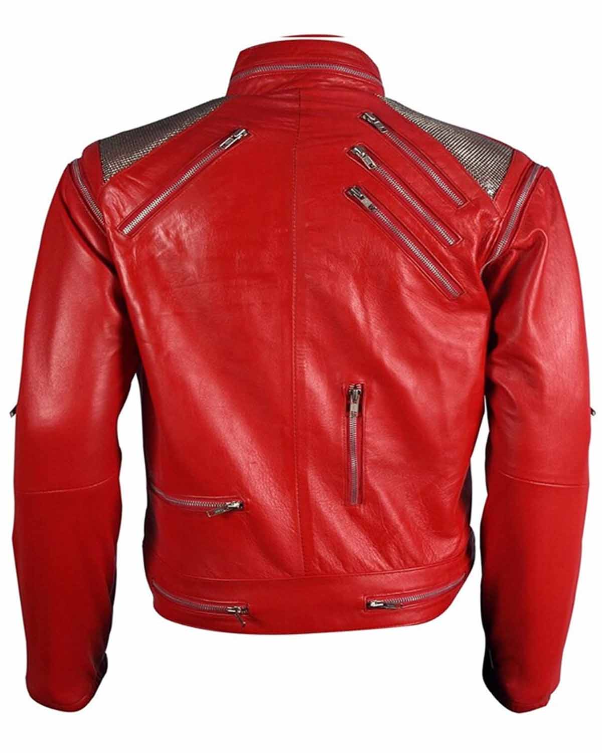 MotorCycleJackets Michael Jackson Beat It Red Leather Jacket