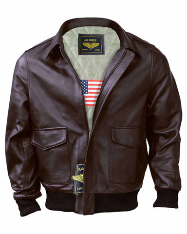 MotorCycleJackets Men's A2 Airforce Flight Brown Jacket