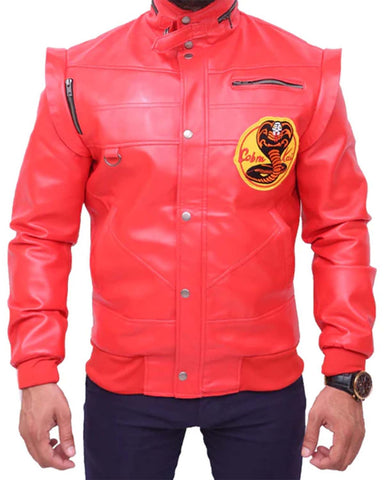 MotorCycleJackets Cobra Cai Karate Kid Johnny Lawrence Red Jacket