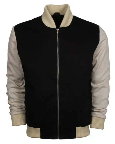 MotorCycleJackets Ansel Elgort Varsity Bomber Baby Driver Jacket