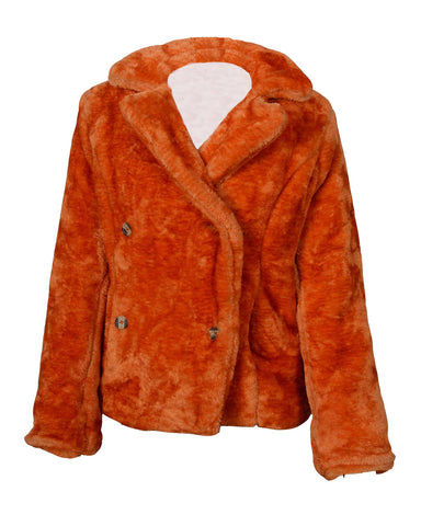 MotorCycleJackets Kelly Reilly Yellowstone Orange Fur Jacket