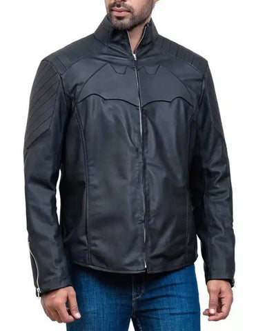 MotorCycleJackets Batman The Dark Knight Rises Black Leather Jacket