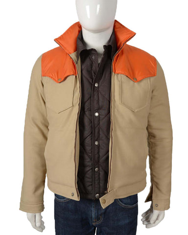 MotorCycleJackets Yellowstone Beige Orange Cotton Jacket