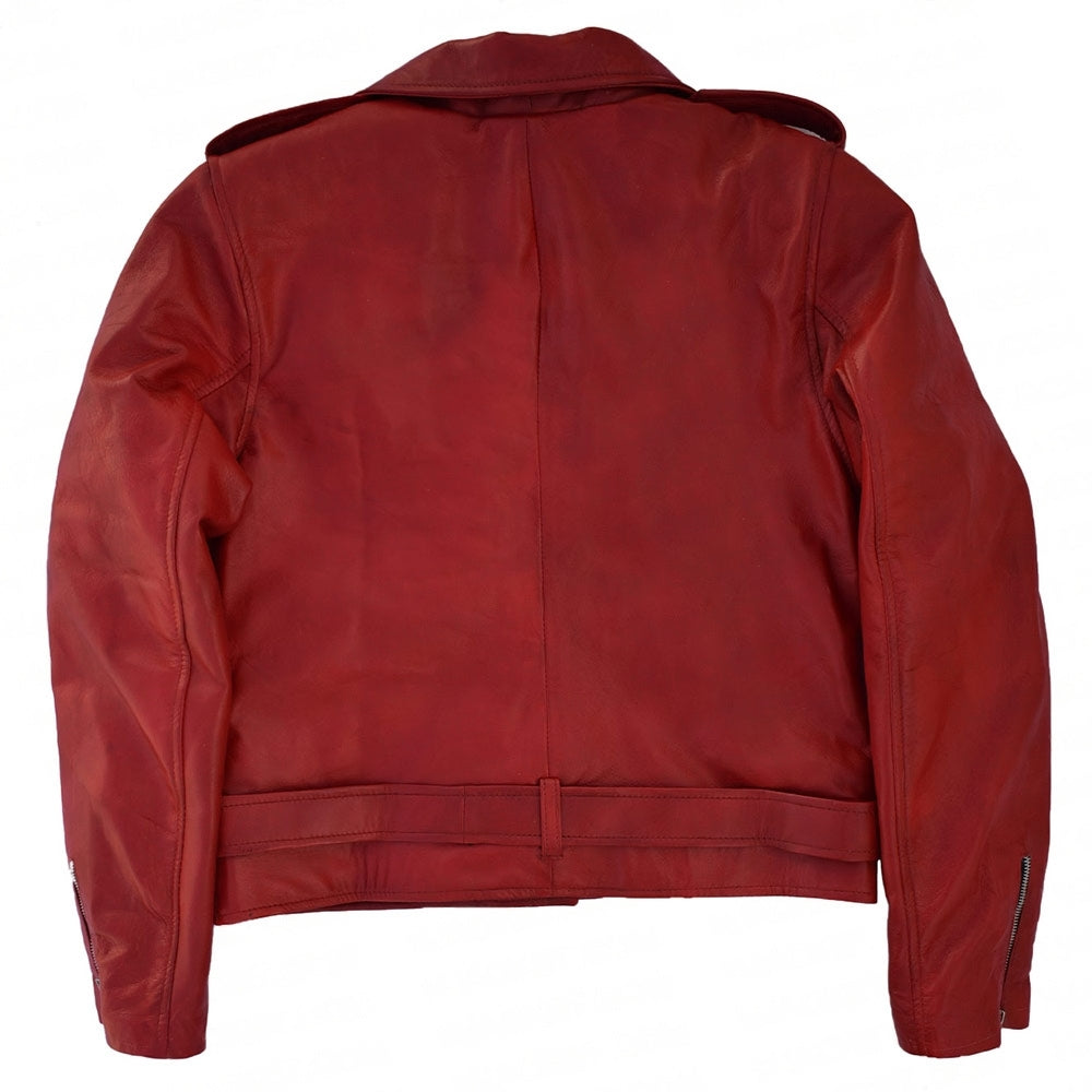 MotorCycleJackets Last Christmas Emilia Clarke Red Leather Jacket