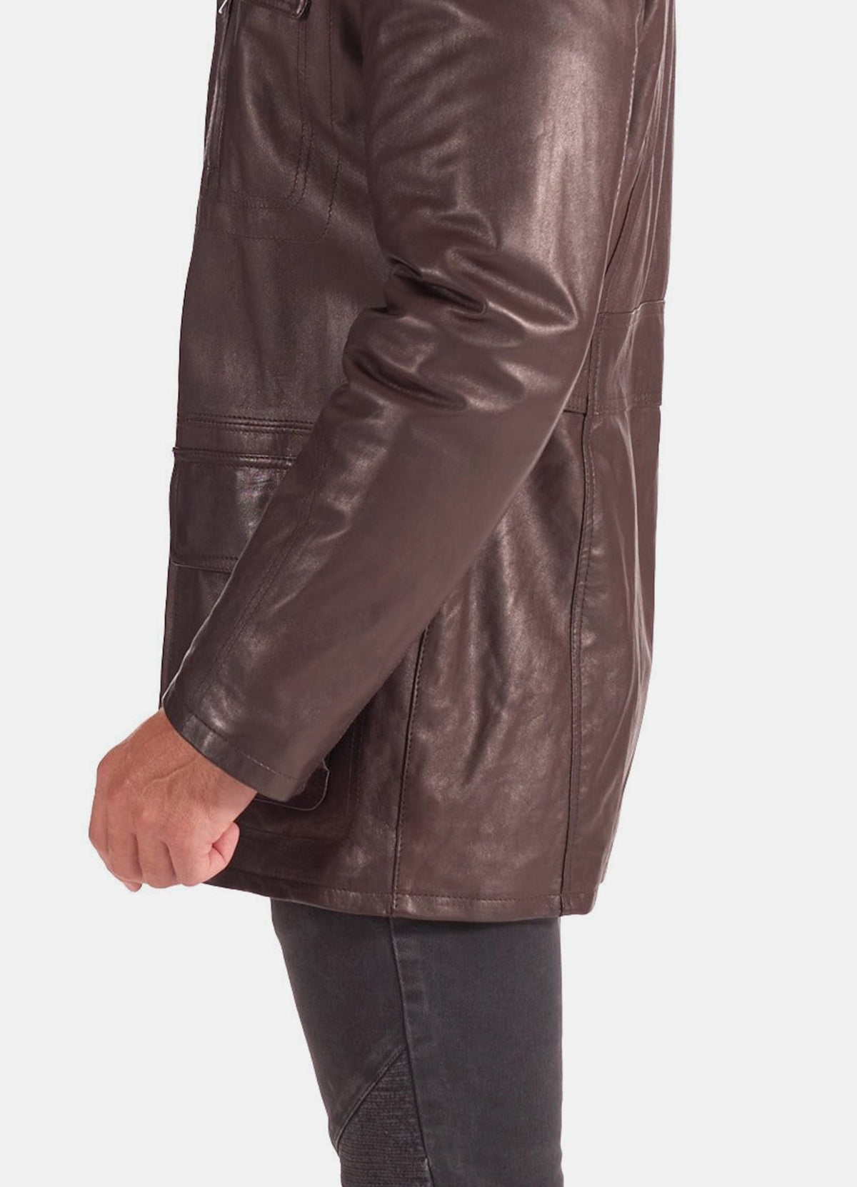 Mens Dark Brown Vintage Leather Coat
