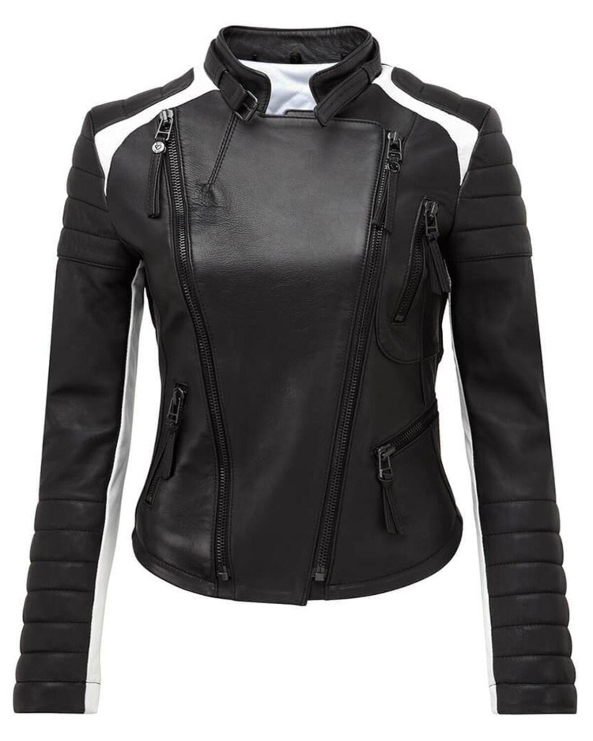 Luna Monochrome Womens Biker Stylish Jacket