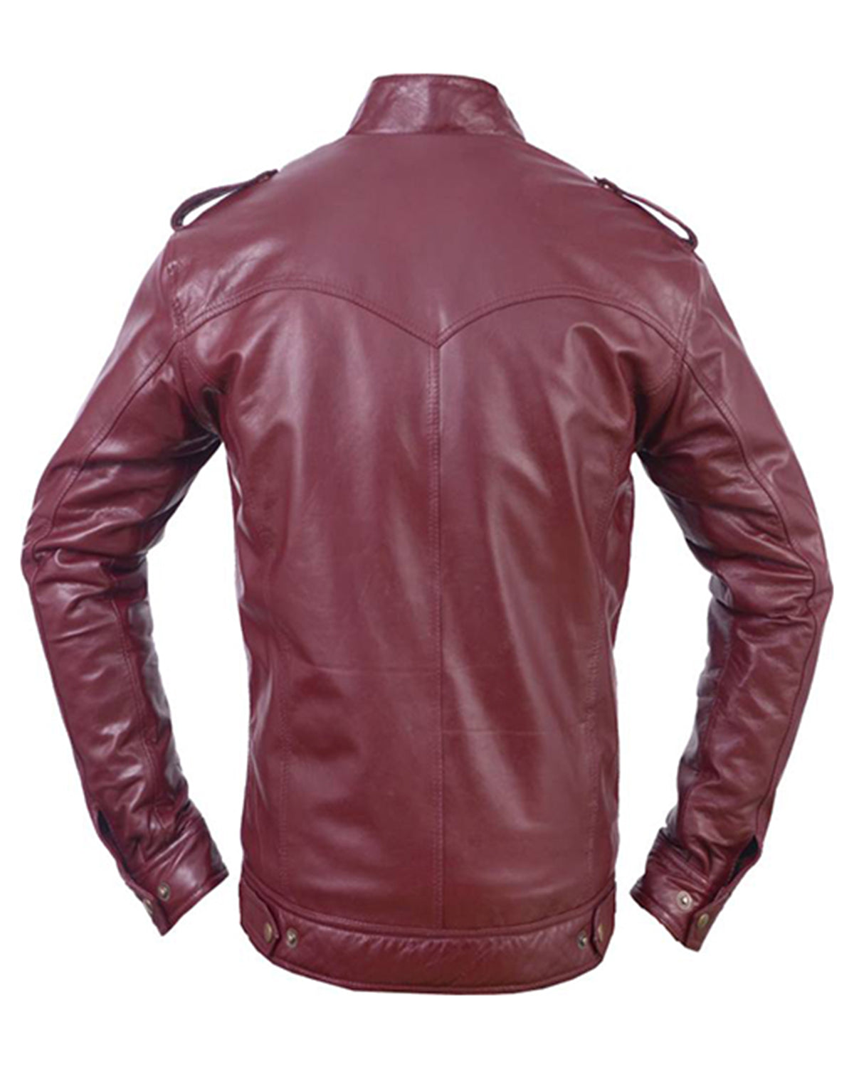 Mens Cherry Biker Vintage Motorcycle Maroon Leather Jacket