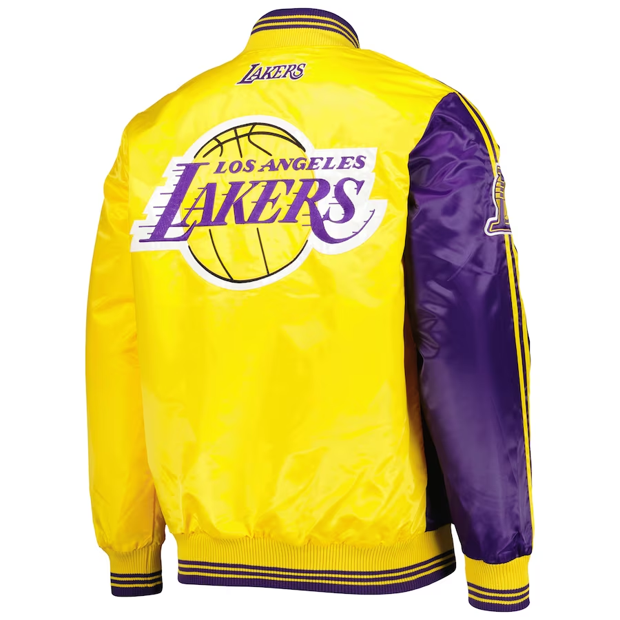 MotorCycleJackets Purple/Yellow Fast Break Satin Full-Snap Jacket