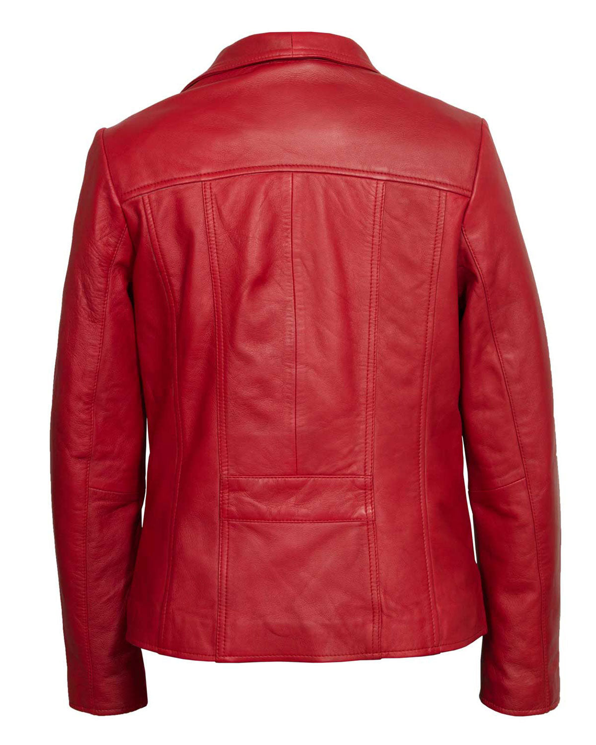Women’s Red Biker Leather Jacket