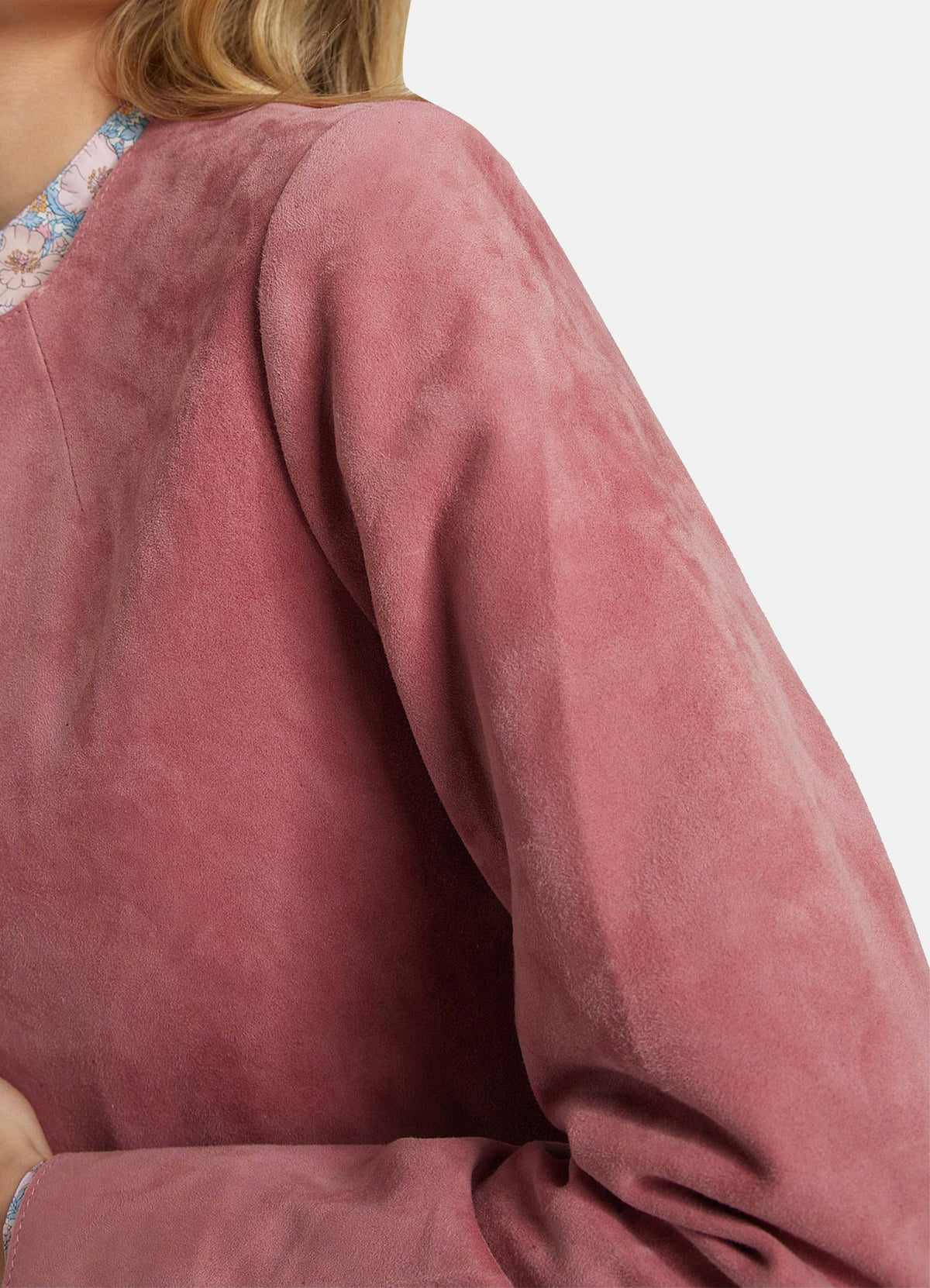 Womens Vintage Pink Suede Leather Jacket