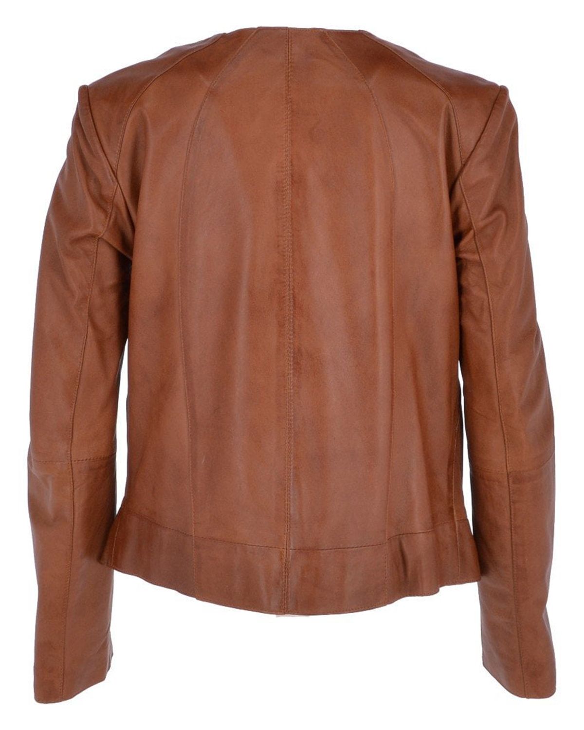 MotorCycleJackets Women's Stylish Collarless Genuine Sheepskin Leather Jacket