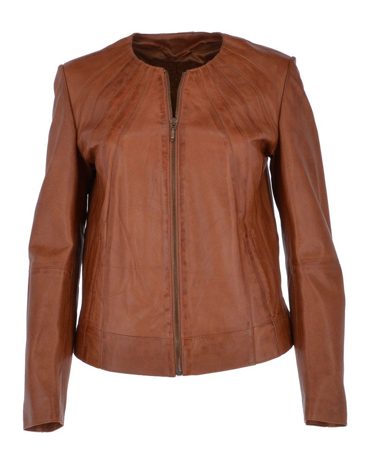 MotorCycleJackets Women's Stylish Collarless Genuine Sheepskin Leather Jacket