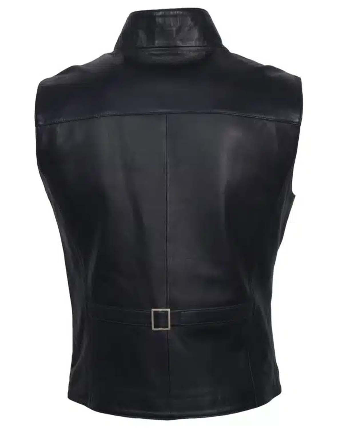 MotorCycleJackets Aegeus Men Black Leather Vest